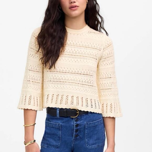 Madewell Tops - Madewell Cream Crochet Blouse
